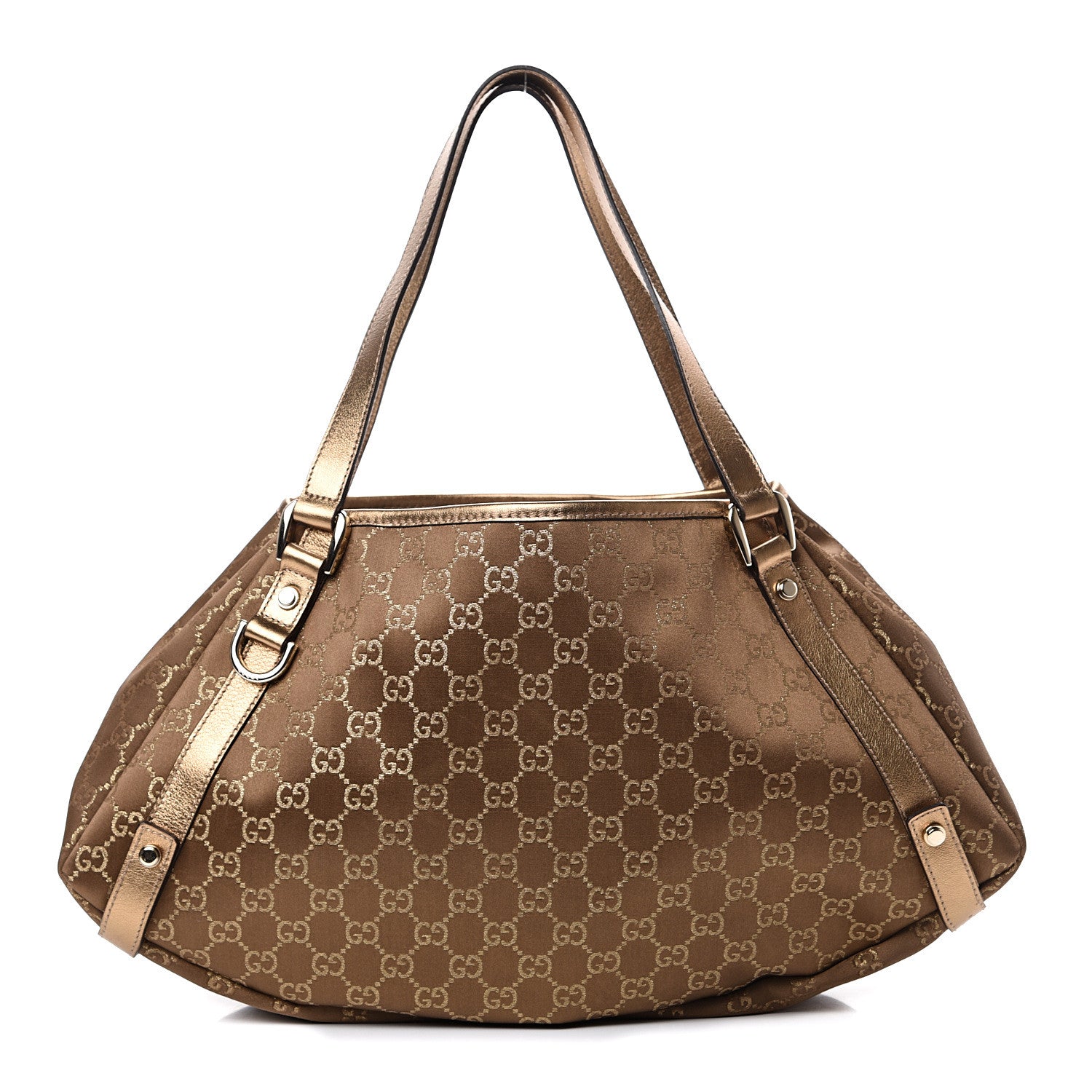 Gucci Satin Monogram Medium Abbey Shoulder Bag Bronze 1 of 9