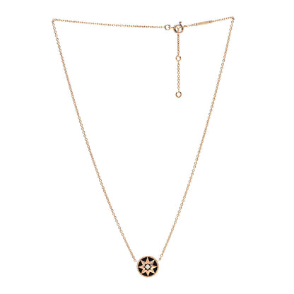 Christian Dior 18K Rose Gold Diamond Black Onyx Rose Des Vents Necklace 2 of 6