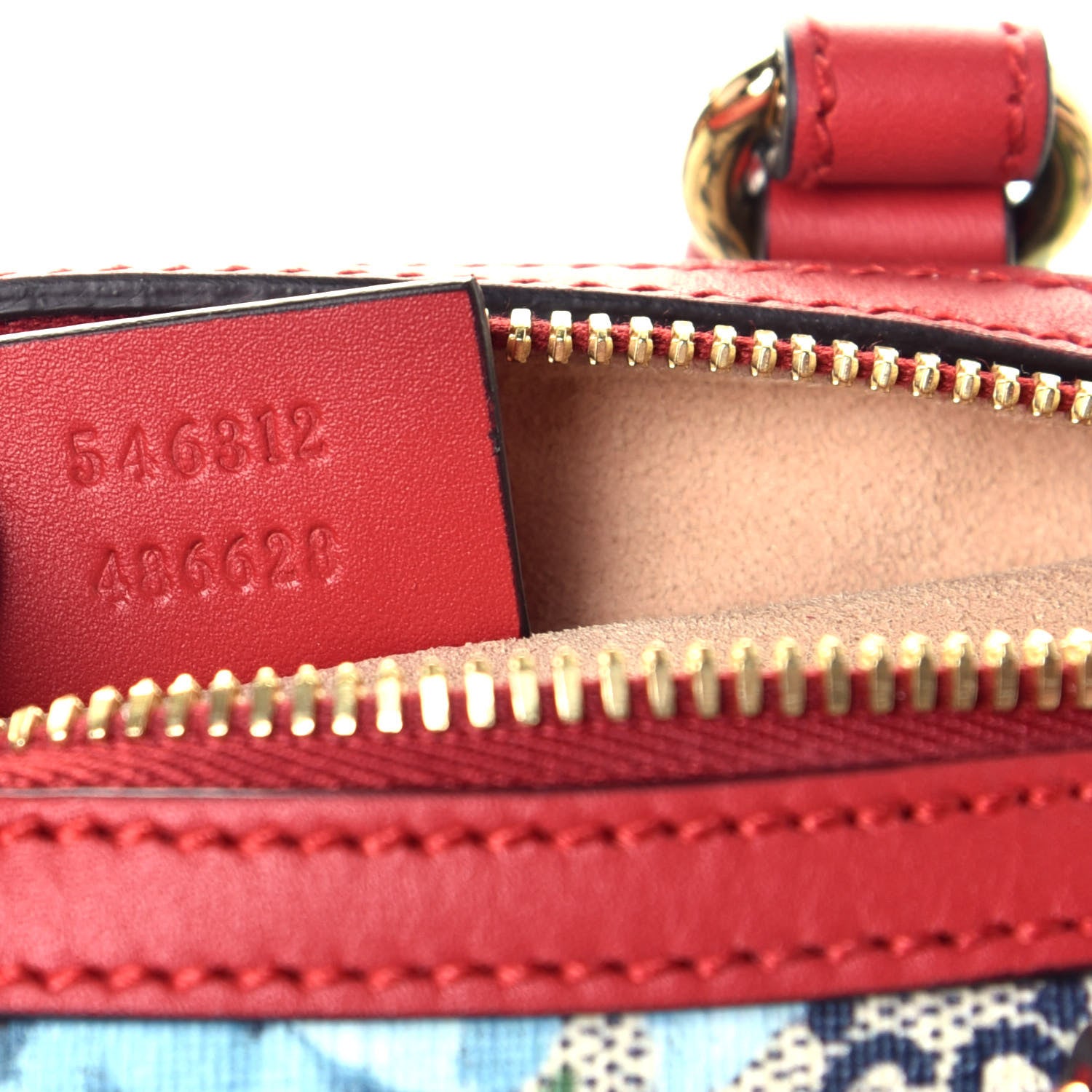Gucci GG Supreme Monogram Blooms Mini Boston Navy Blue Hibiscus 7 of 9