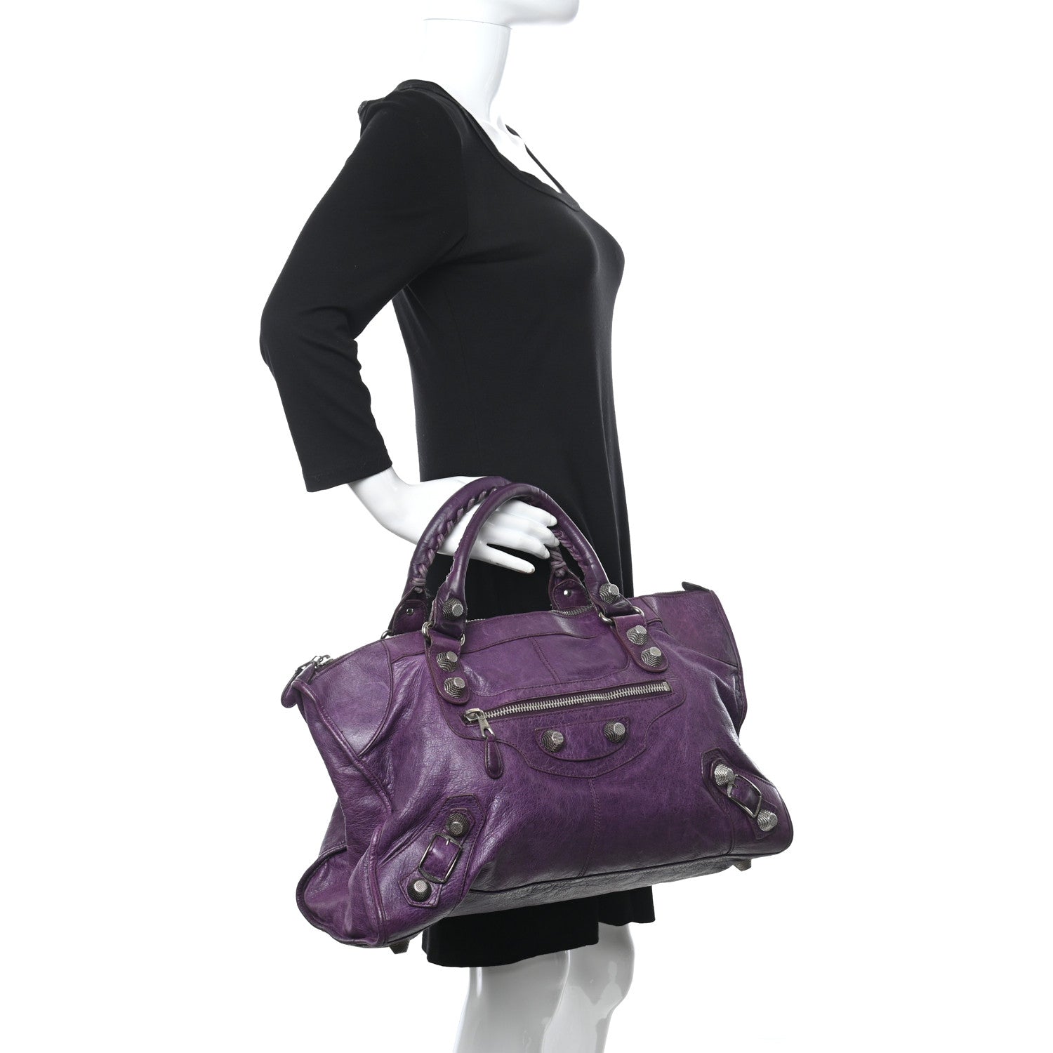 Balenciaga Agneau Giant 21 Silver Hardware Work Raisin 2 of 14
