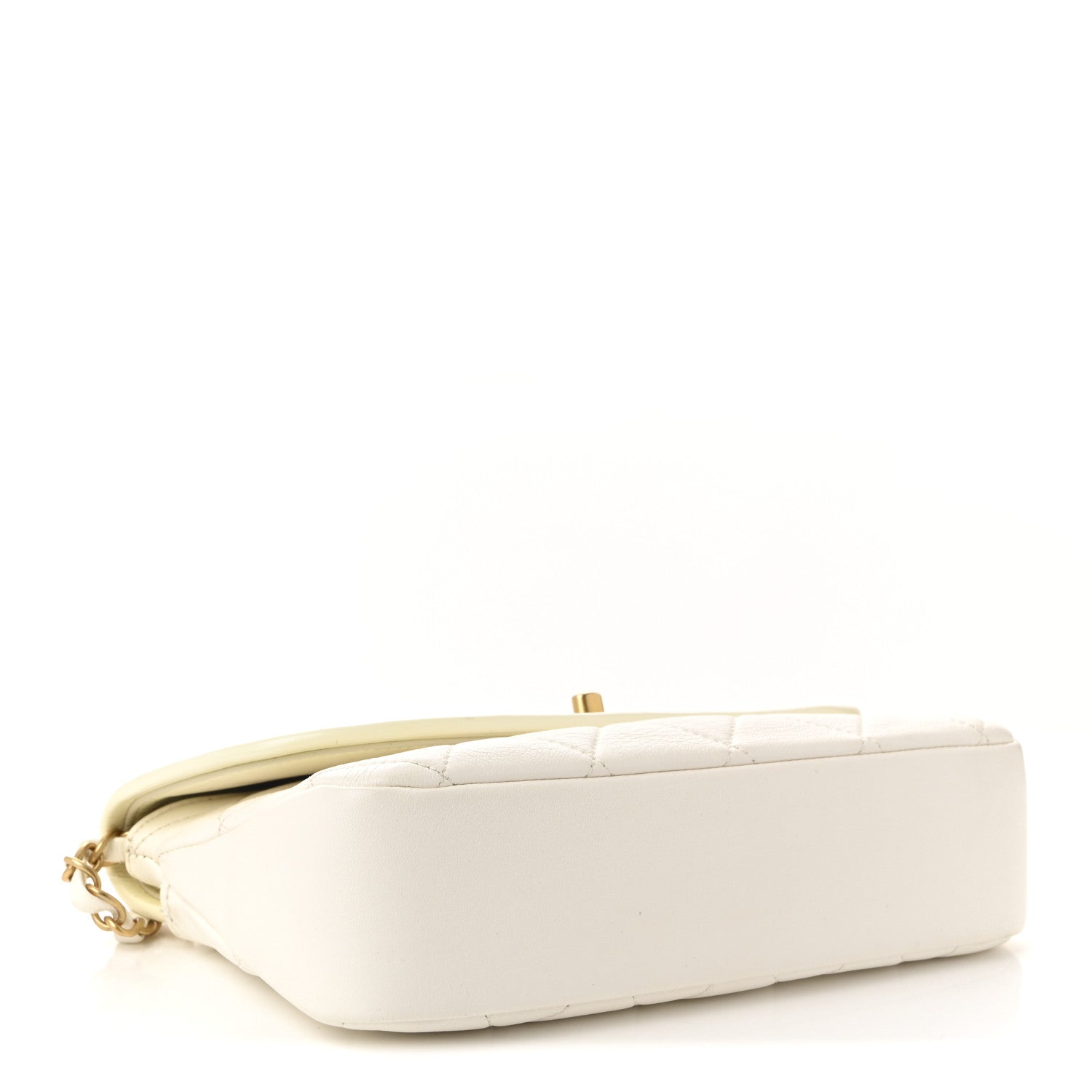 Chanel Lambskin Patent Quilted Small La Parisienne Top Handle Flap White 4 of 12