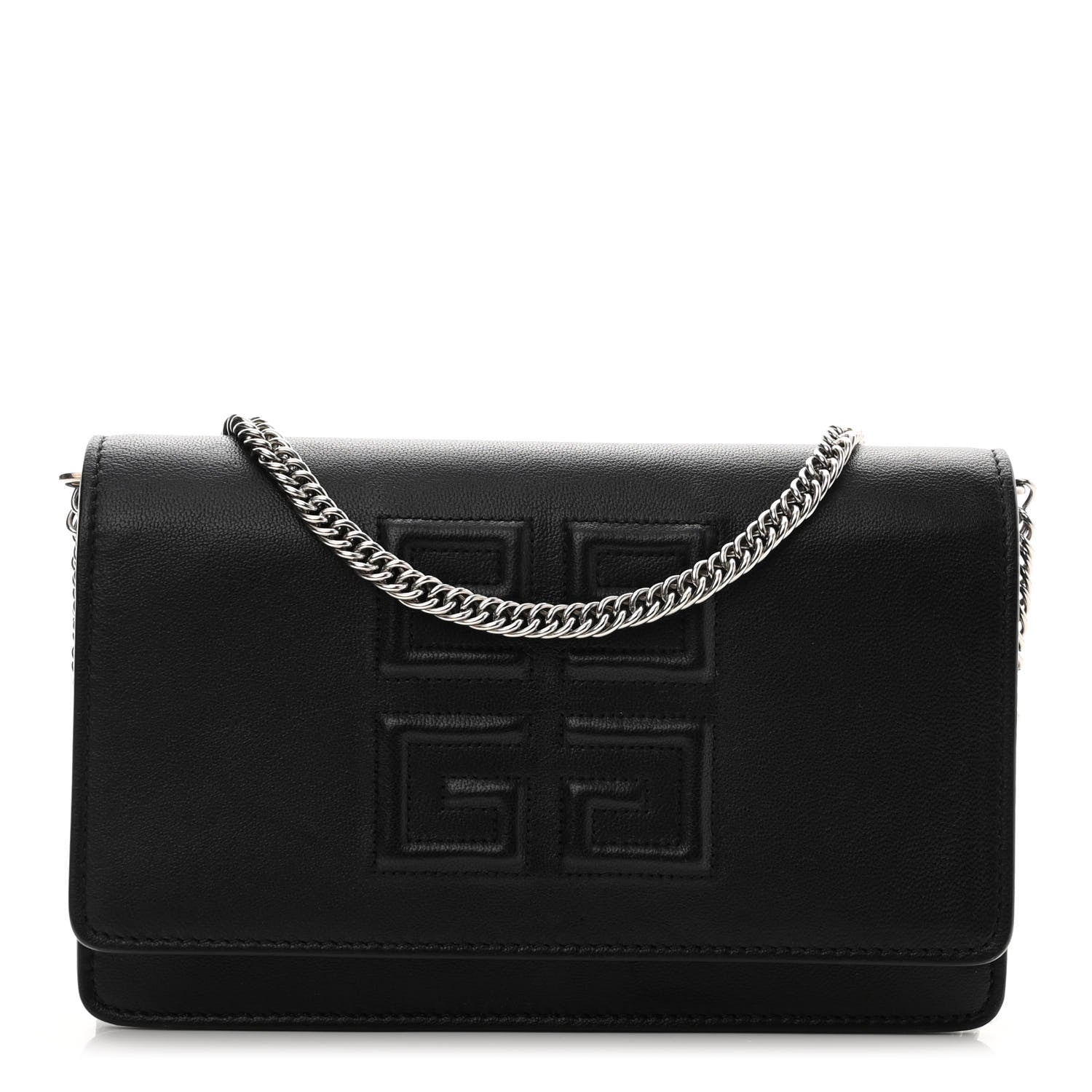 Givenchy Lambskin Emblem Chain Wallet Black 1 of 9
