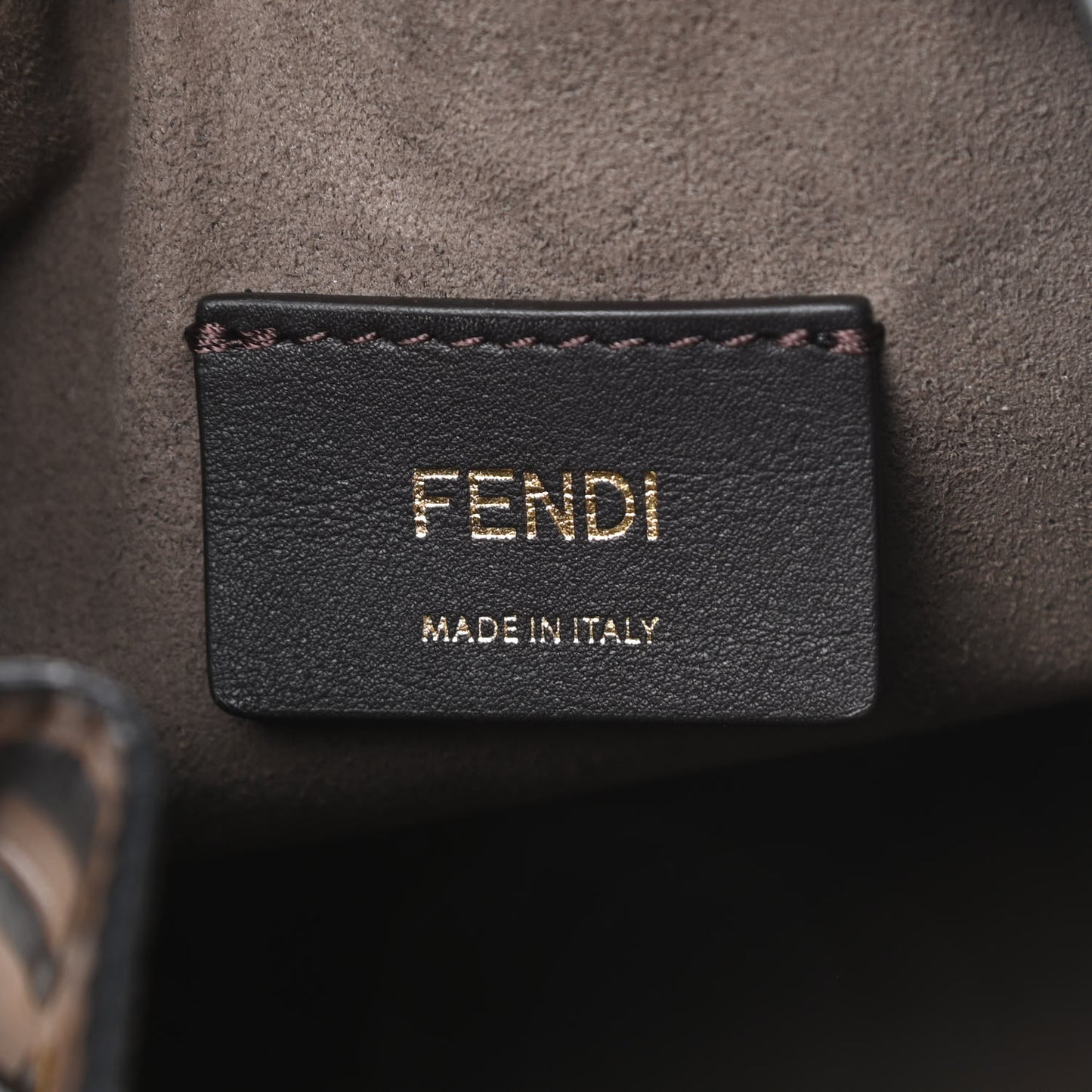 Vitello Liberty F is Fendi Bi-Color FF 1974 Embossed Mini Mon Tresor Bucket Bag Maya Black