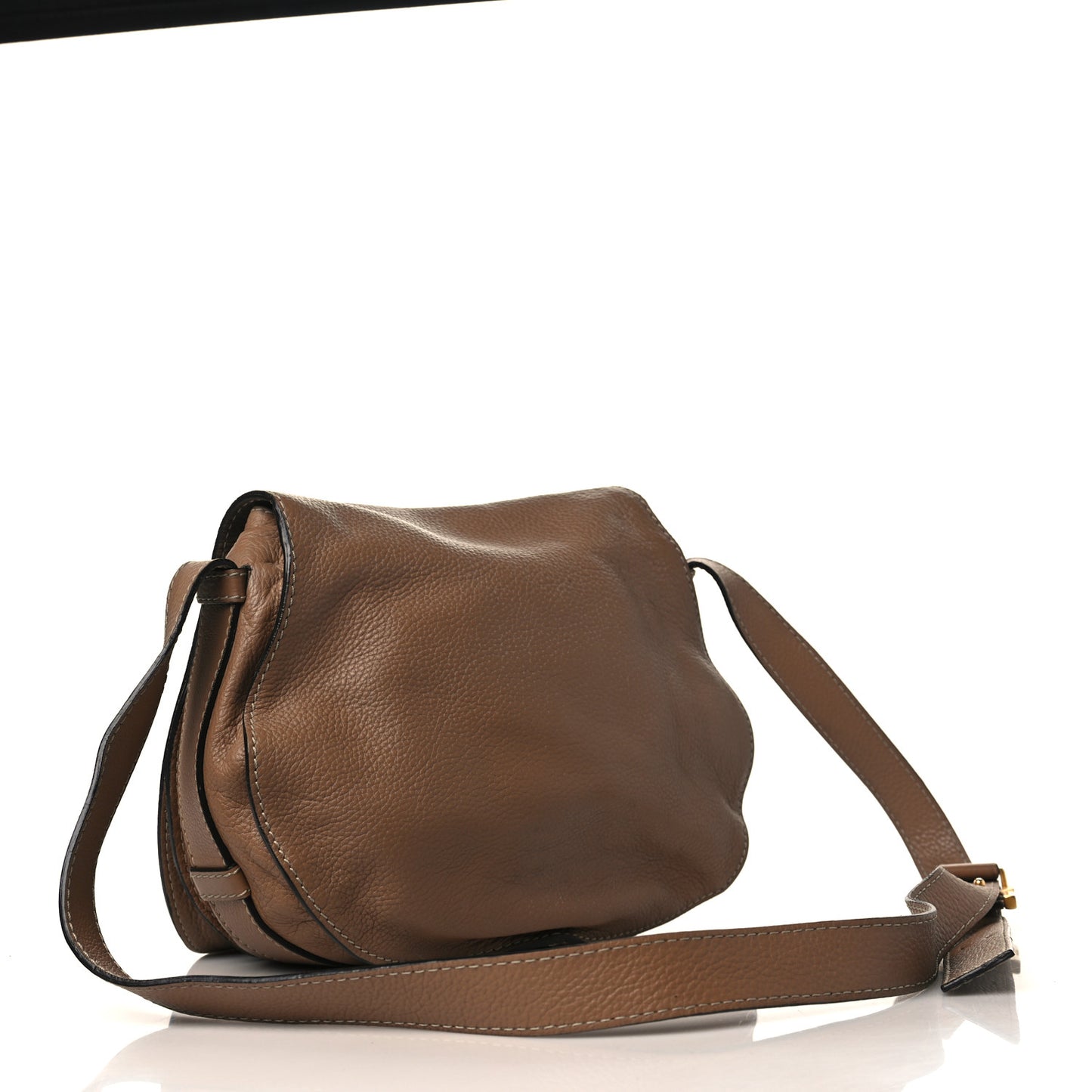 Calfskin Medium Marcie Round Crossbody Bag Nut