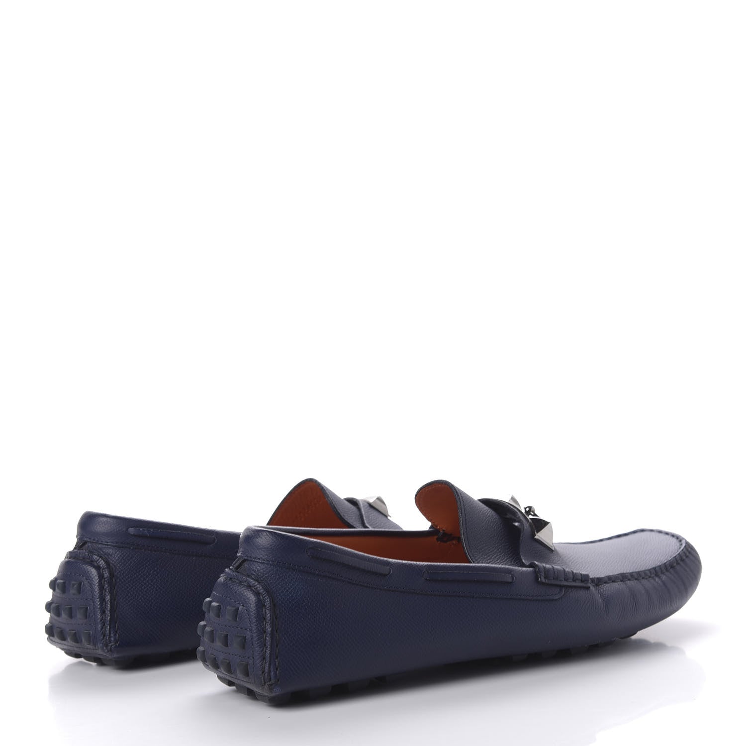 Hermes Epsom Mens Irving Driving Moccasin Loafers 45 Marine 4 of 8