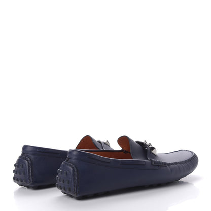 Hermes Epsom Mens Irving Driving Moccasin Loafers 45 Marine 4 of 8