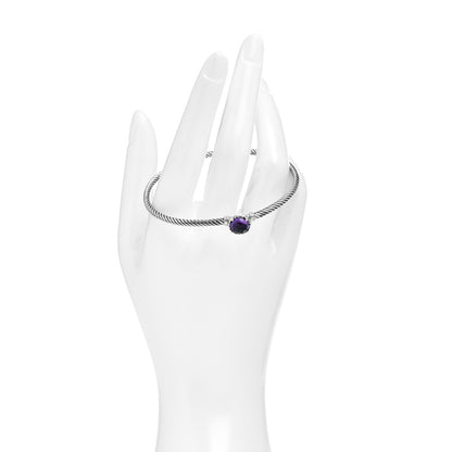 David Yurman Sterling Silver Amethyst 3mm Chatelaine Bracelet 2 of 4