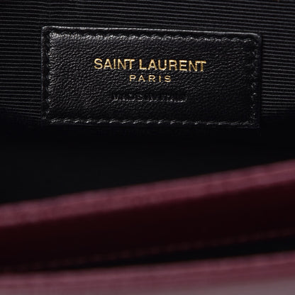 Saint Laurent Textured Calfskin Medium Classic Monogram Universite Bag Dark Red 7 of 7