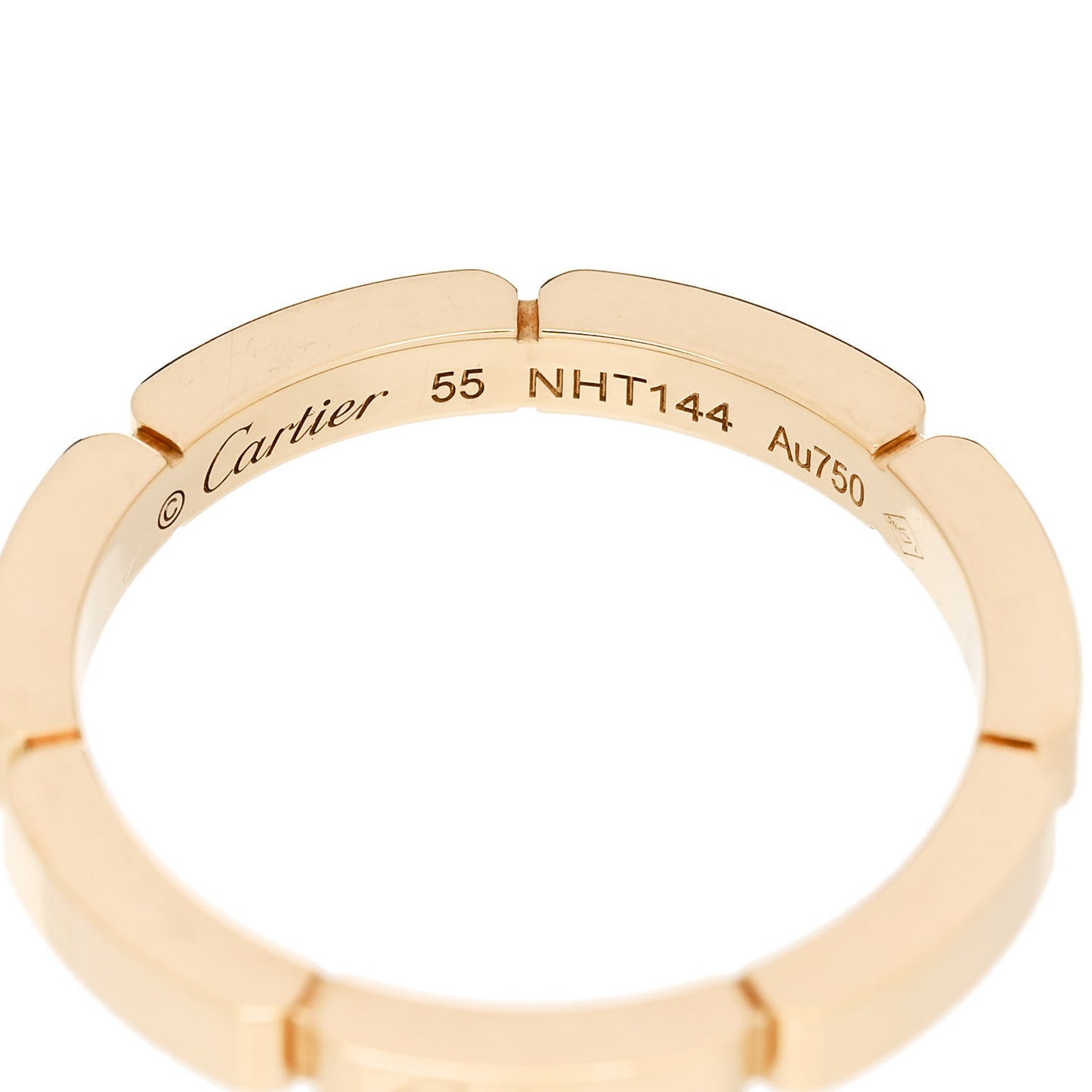 18K Yellow Gold 2.5mm Maillon Panthere Wedding Band Ring 55 7.25