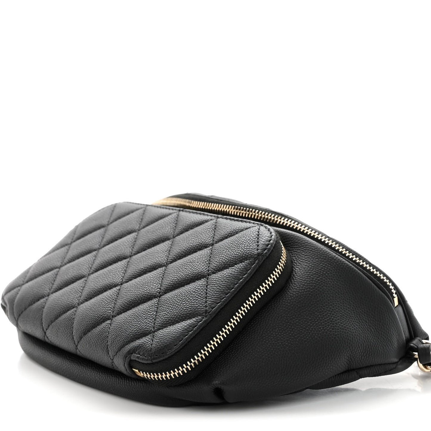 Caviar Quilted Business Affinity Waist Belt Bag Black