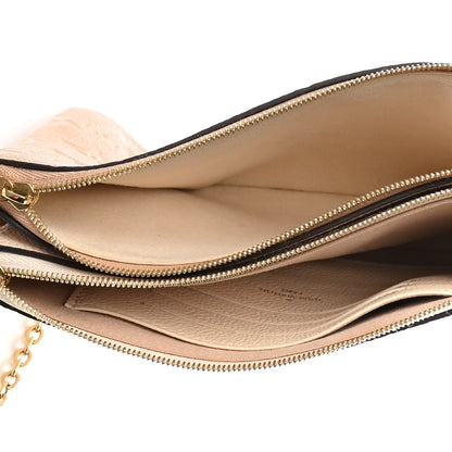 Louis Vuitton Empreinte Double Zip Pochette Beige Rose Creme 3 of 4