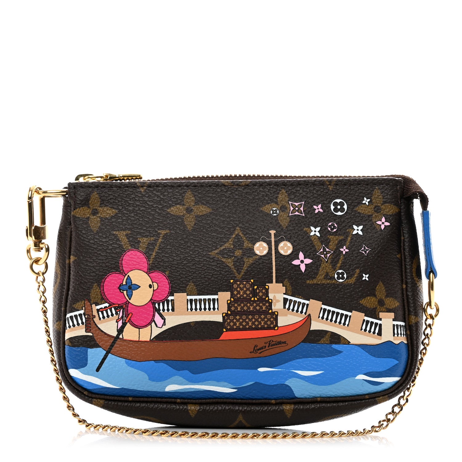 Louis Vuitton Monogram 2019 Christmas Animation Mini Venice Pochette Accessories Blue 1 of 7