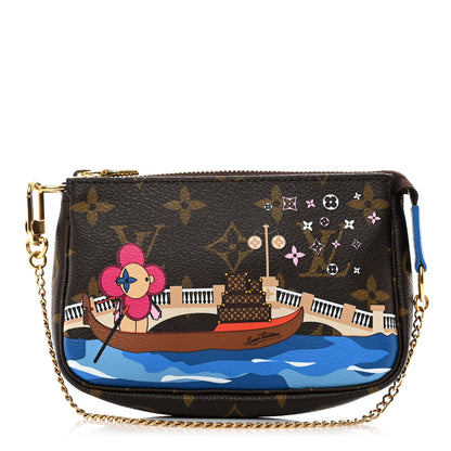 Louis Vuitton Monogram 2019 Christmas Animation Mini Venice Pochette Accessories Blue 1 of 7