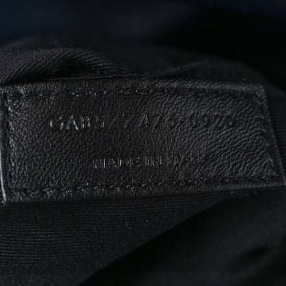 Saint Laurent Lambskin Quilted Medium Loulou Puffer Monogram Chain Satchel Navy 8 of 11