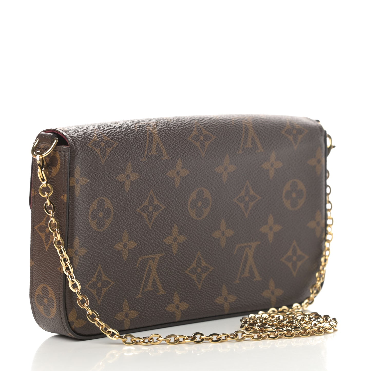 Monogram Pochette Felicie Chain Wallet Fuchsia
