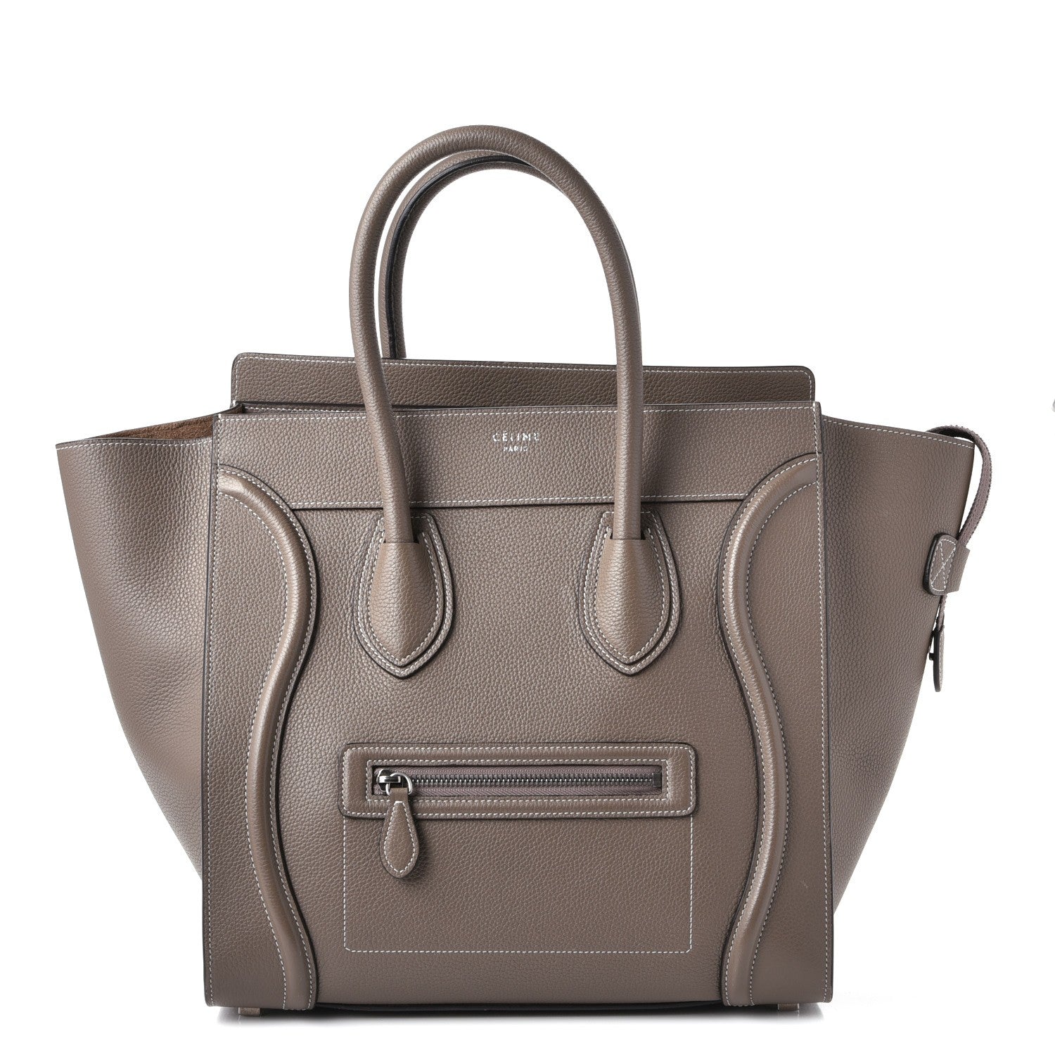 Celine Drummed Calfskin Mini Luggage Souris 1 of 9