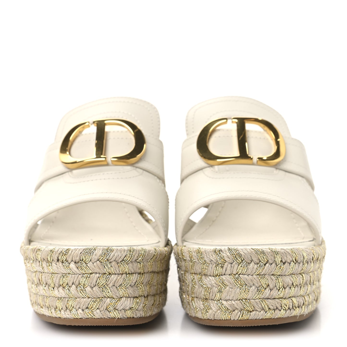 Calfskin 30 Montaigne Wedge Slide 38.5 Off White