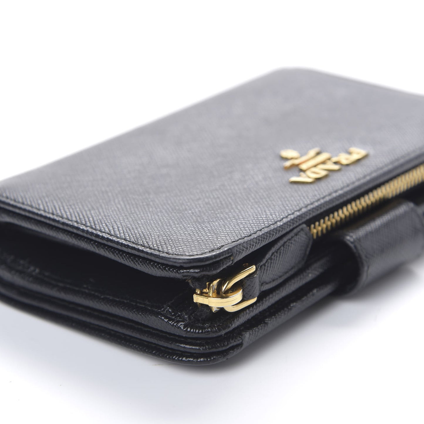 Saffiano Metal Compact Wallet Black