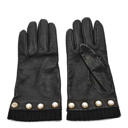 Gucci Nappa Pearl Gloves 8 Black 1 of 5