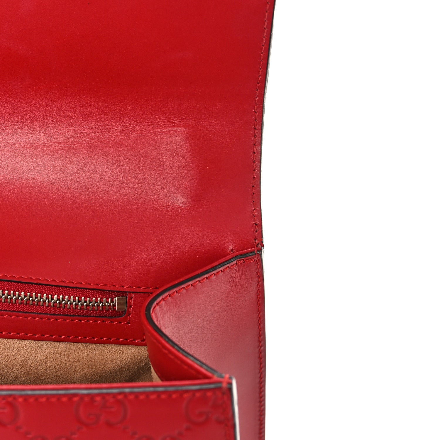 Gucci Guccissima Medium Padlock Shoulder Bag Hibiscus Red 10 of 11
