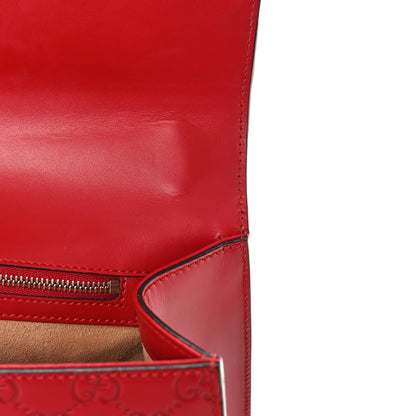Gucci Guccissima Medium Padlock Shoulder Bag Hibiscus Red 10 of 11