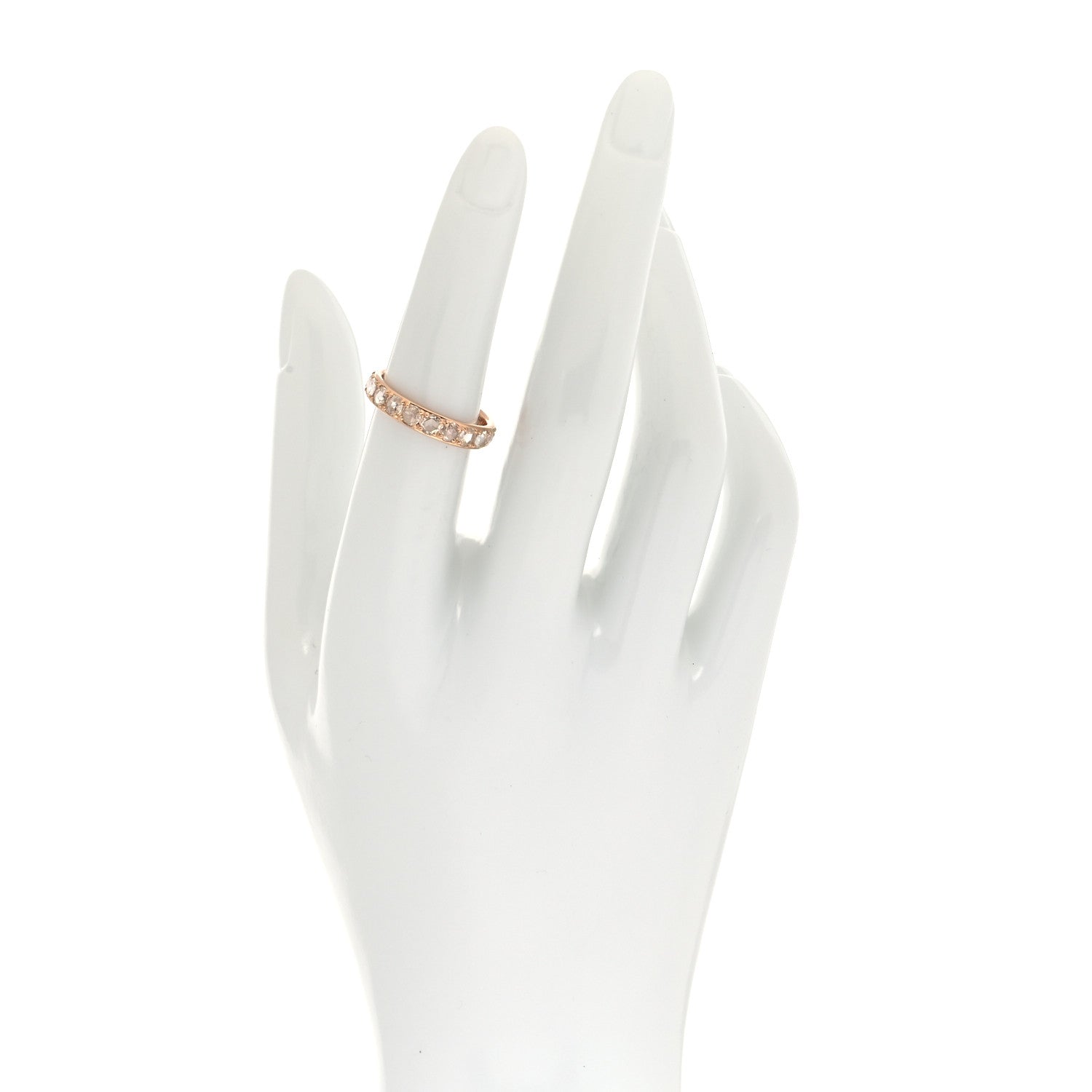 Tiffany 18K Rose Gold Diamond Metro Rose Cut Eternity Band Ring 52 6 2 of 5