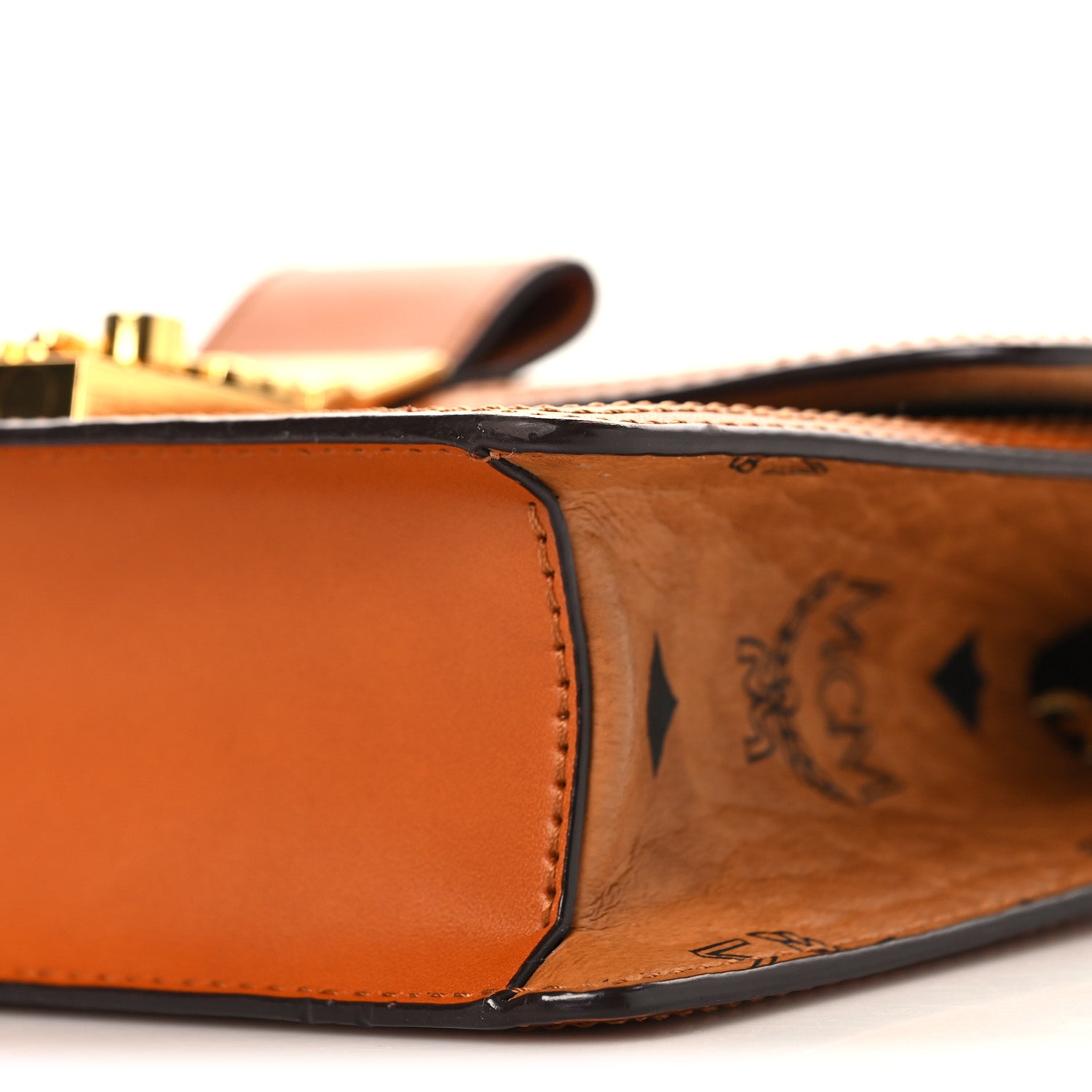 MCM Visetos Monogram Mini Tracy Crossbody Bag Cognac 9 of 9