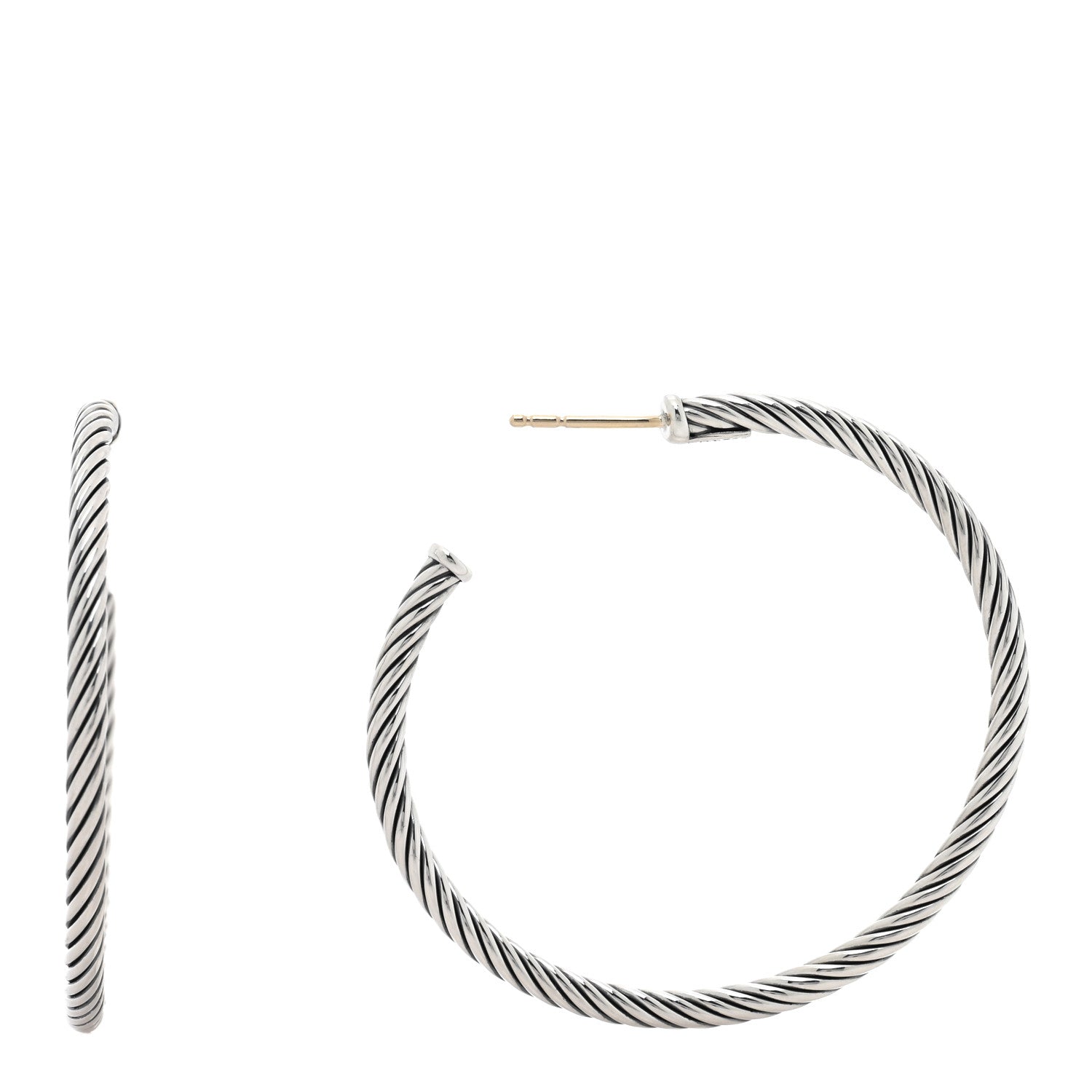 David Yurman Sterling Silver 45mm Cable Classics Hoop Earrings 1 of 4