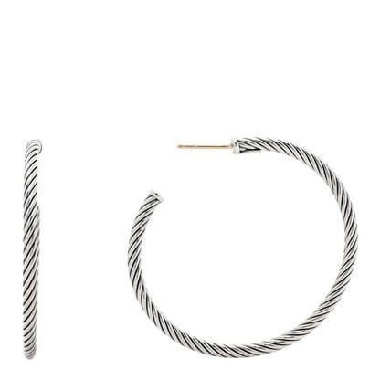 David Yurman Sterling Silver 45mm Cable Classics Hoop Earrings 1 of 4