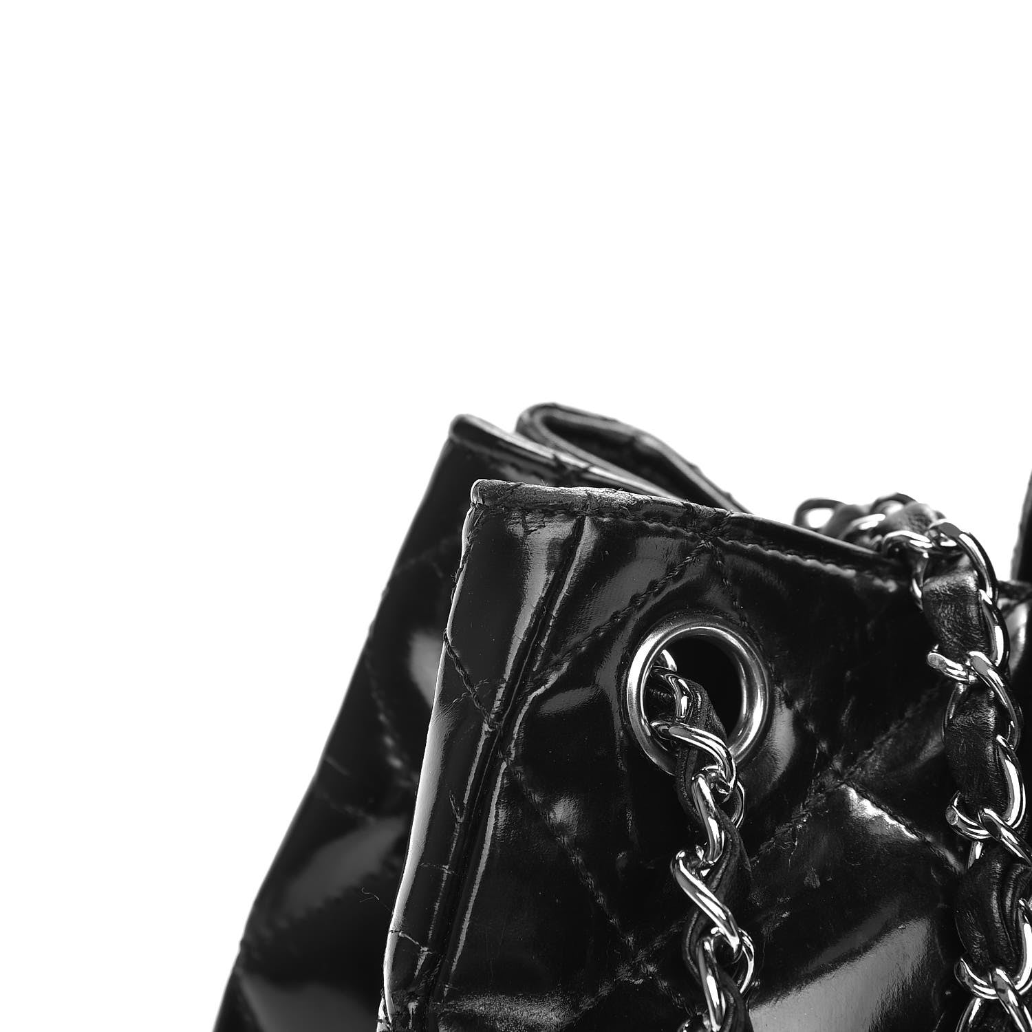 Chanel Vinyl Quilted Mademoiselle Accordion Flap Black 19 of 21