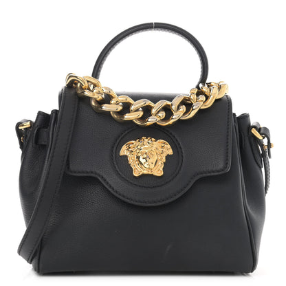 Versace Grained Calfskin Small La Medusa Top Handle Bag Black 1 of 13