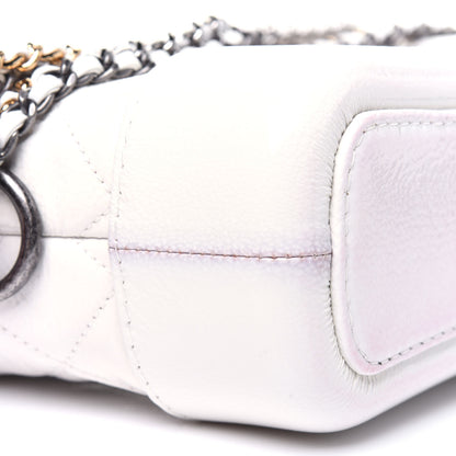 Chanel Patent Goatskin Quilted Small Gabrielle Hobo White 13 of 19