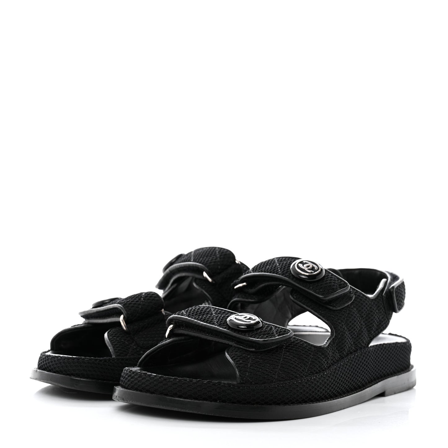 Fabric Velcro Dad Sandals 38 Black