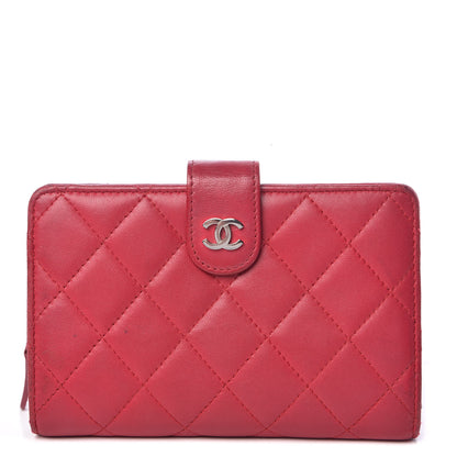 Chanel Lambskin Quilted Zipped Pocket Wallet Fuchsia 1 of 13