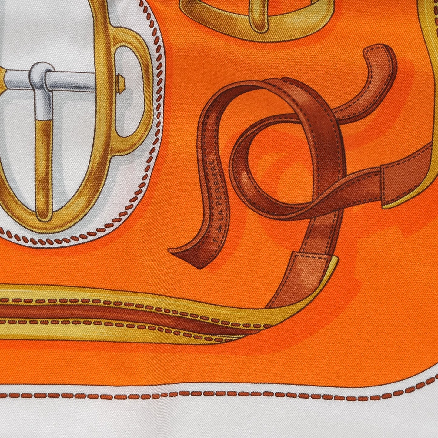 Silk Bouclerie d'Attelage Scarf 70 Orange Or