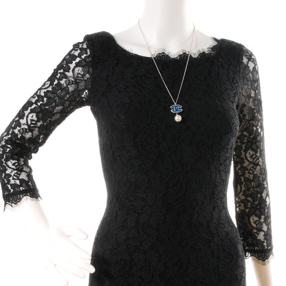 Chanel Resin CC Pearl Drop Necklace Blue 2 of 4