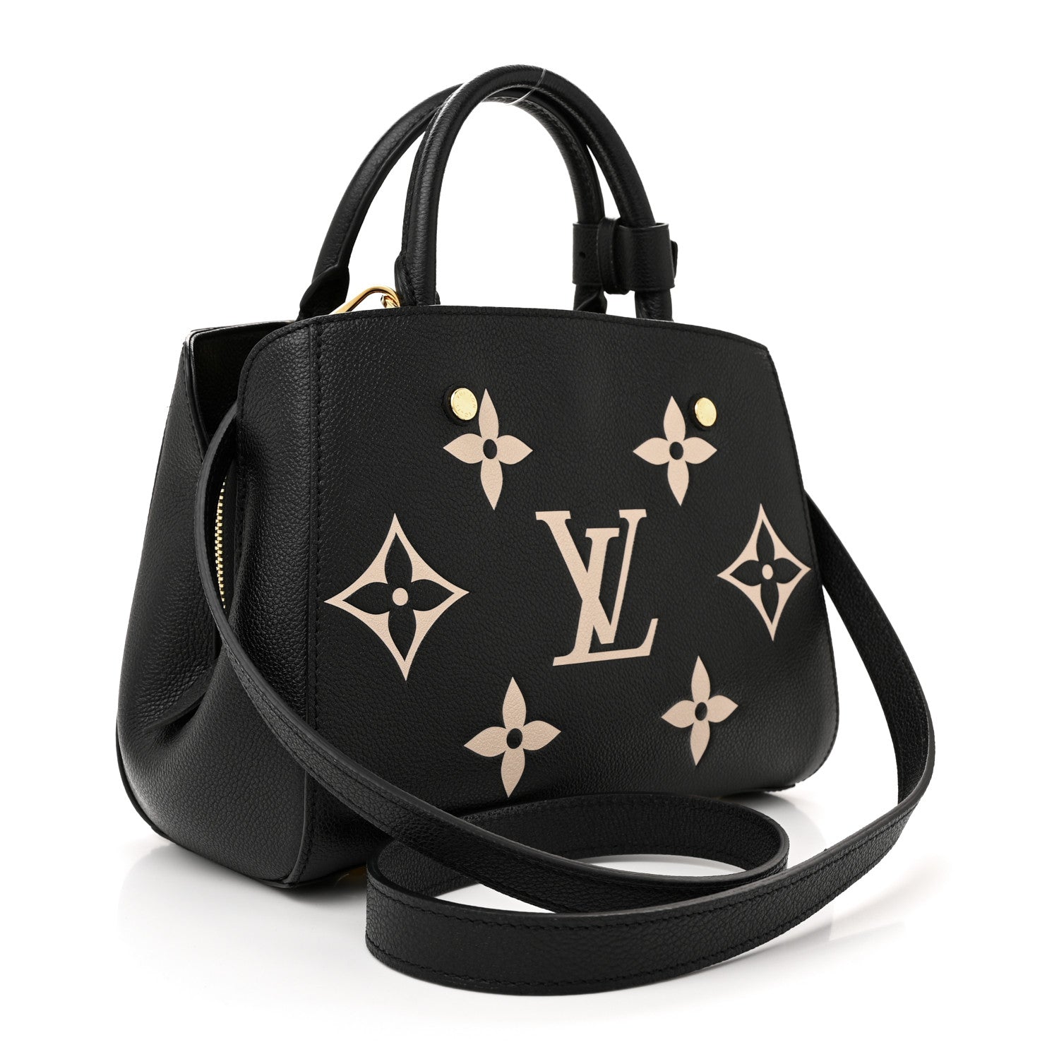 Louis Vuitton Empreinte Monogram Giant Montaigne BB Black Beige 3 of 12