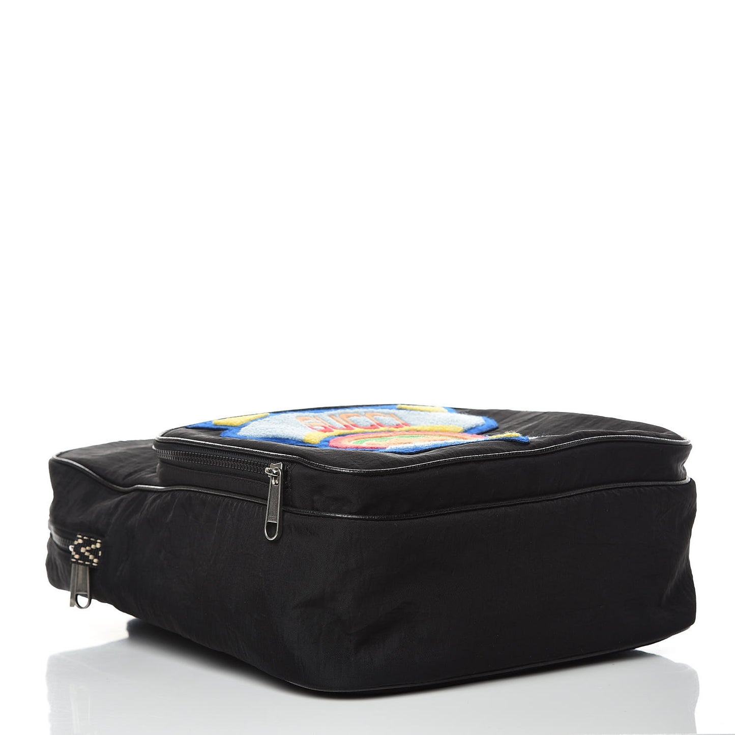 Nylon Twill 80s Logo Patch Backpack Black