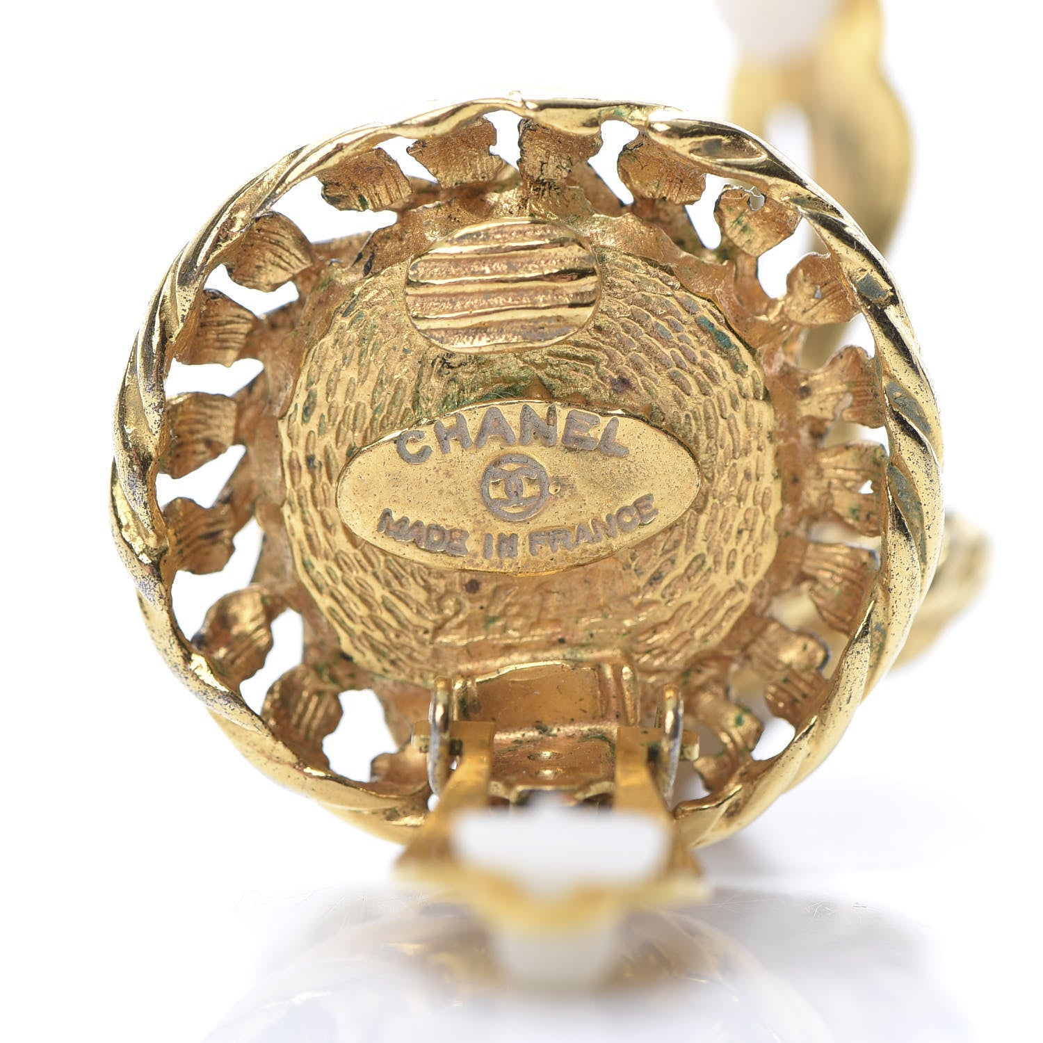 Chanel Pearl Clip On Earrings Gold 4 of 4
