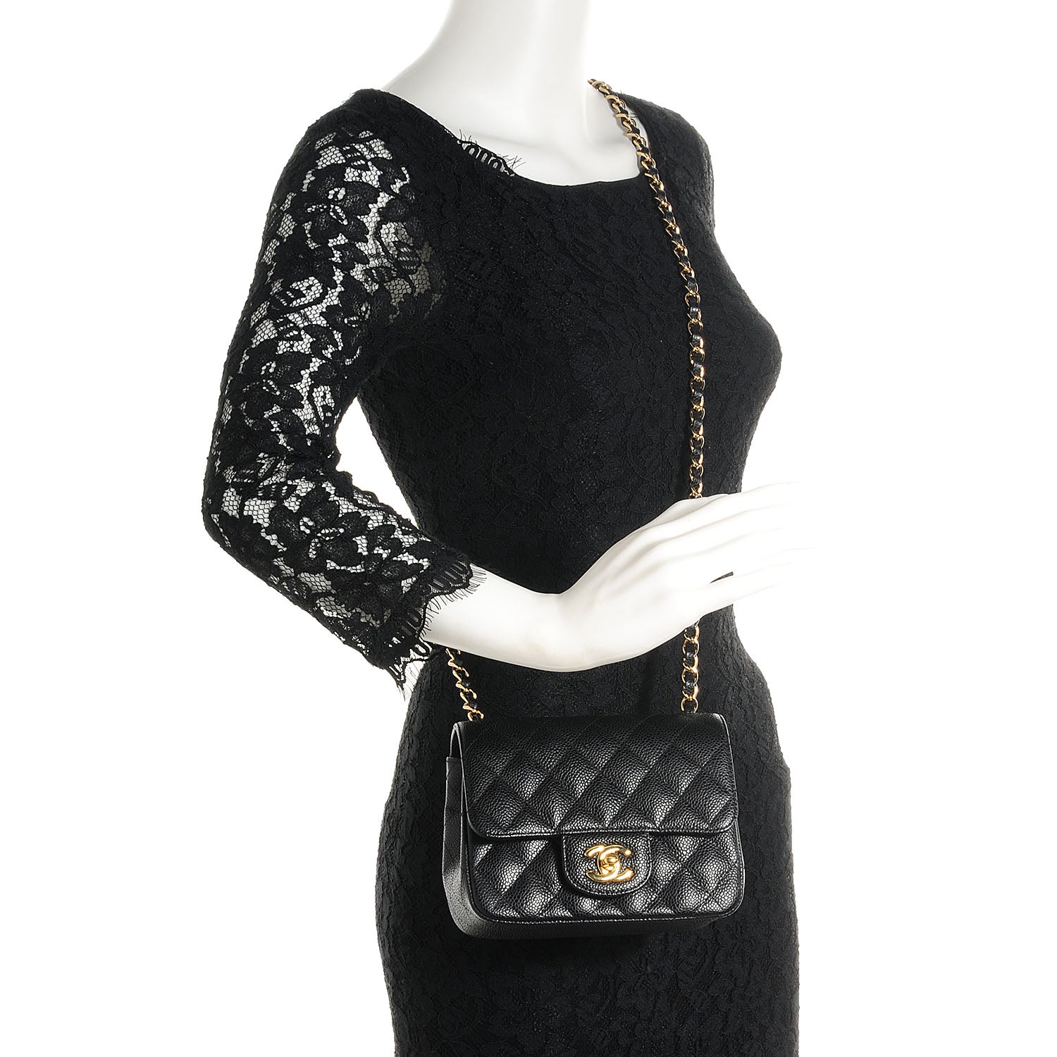 Chanel Caviar Quilted Mini Square Flap Bag Black 2 of 8