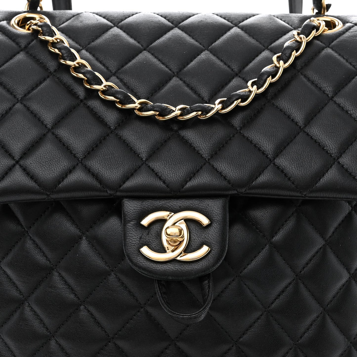 Lambskin Quilted Large Urban Spirit Backpack Black