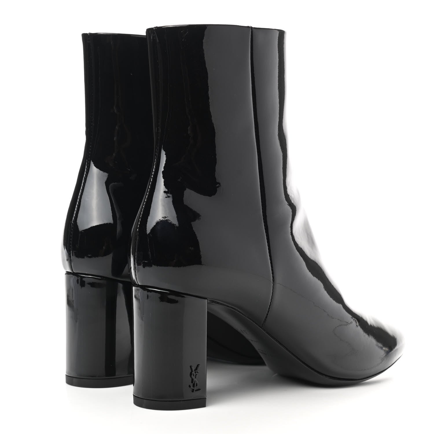 Saint Laurent Patent Loulou Ankle Zip Boot 37.5 Black 4 of 10