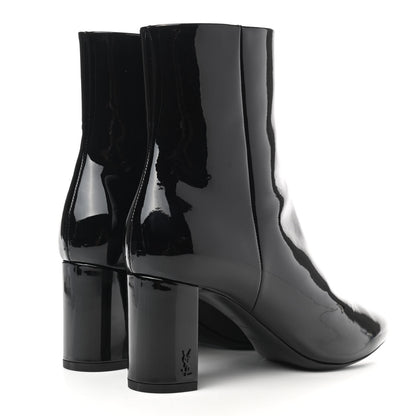 Saint Laurent Patent Loulou Ankle Zip Boot 37.5 Black 4 of 10