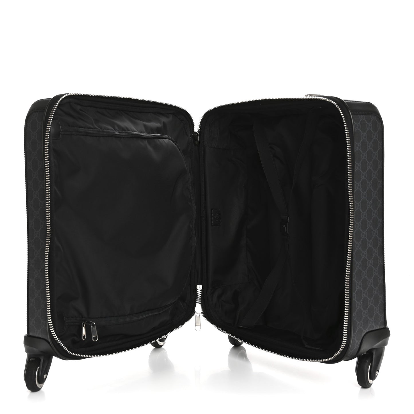 GG Supreme Monogram Gran Turismo Suitcase Black Grey