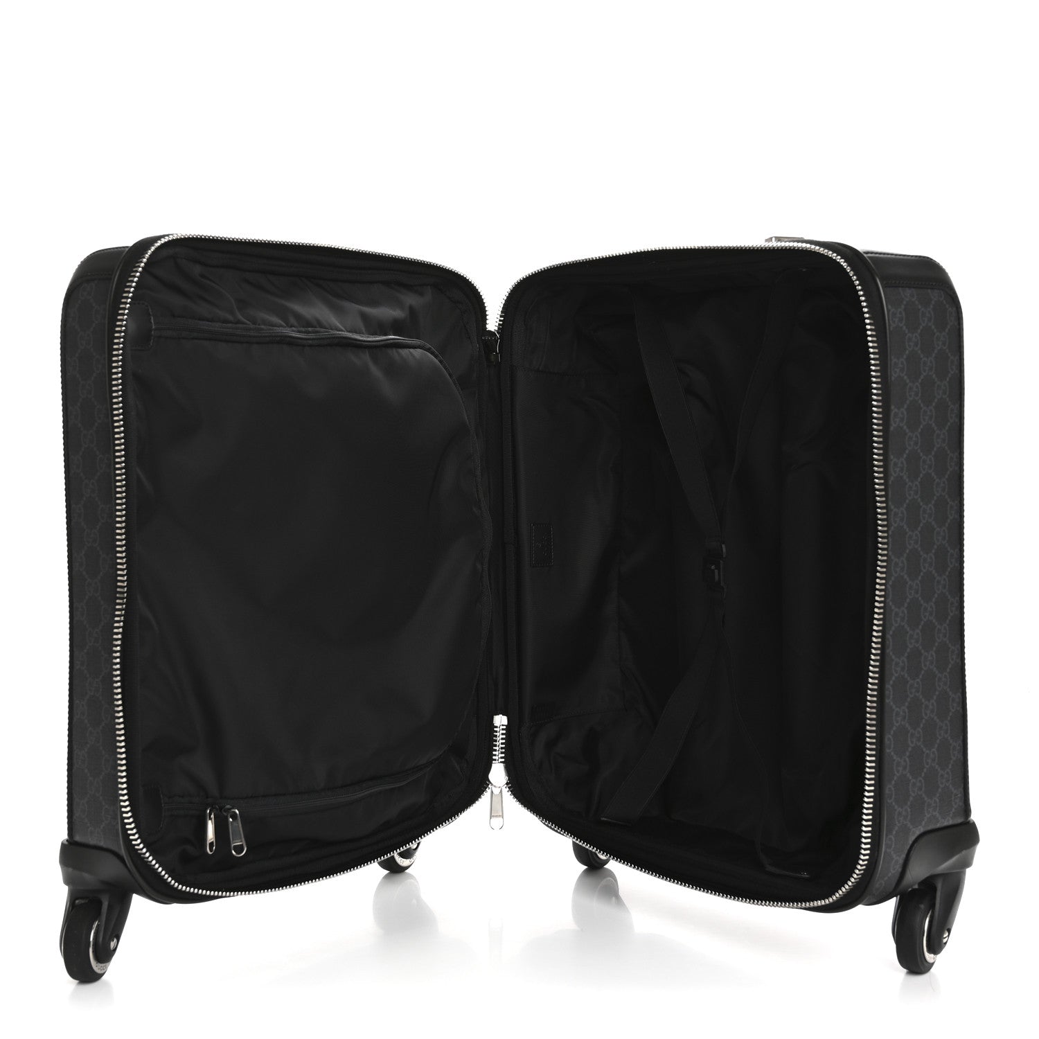 Gucci GG Supreme Monogram Gran Turismo Suitcase Black Grey 4 of 13
