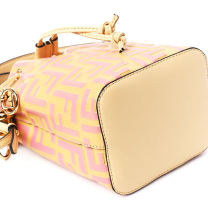 Fendi Vitello Liberty F is Fendi Bi-Color FF 1974 Embossed Mini Mon Tresor Bucket Bag Savana Lollypop 12 of 13