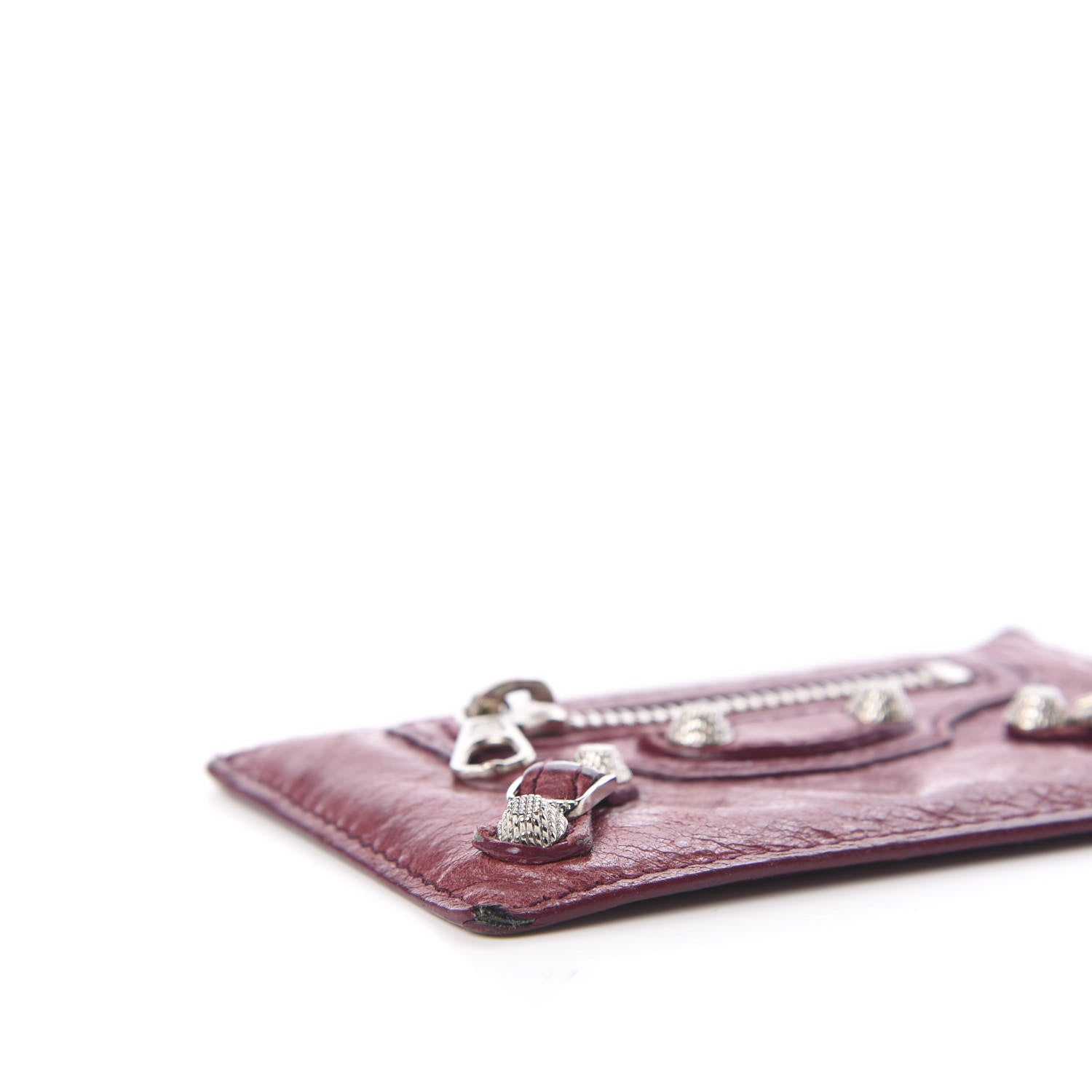 Balenciaga Agneau Giant 12 Silver Hardware Card Case Cassis 8 of 10