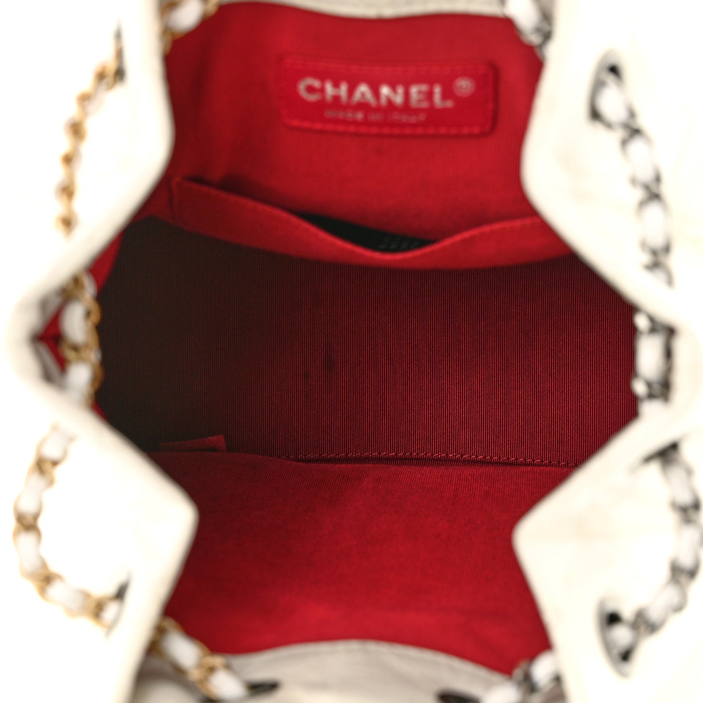 Aged Calfskin Quilted Small Gabrielle Backpack White