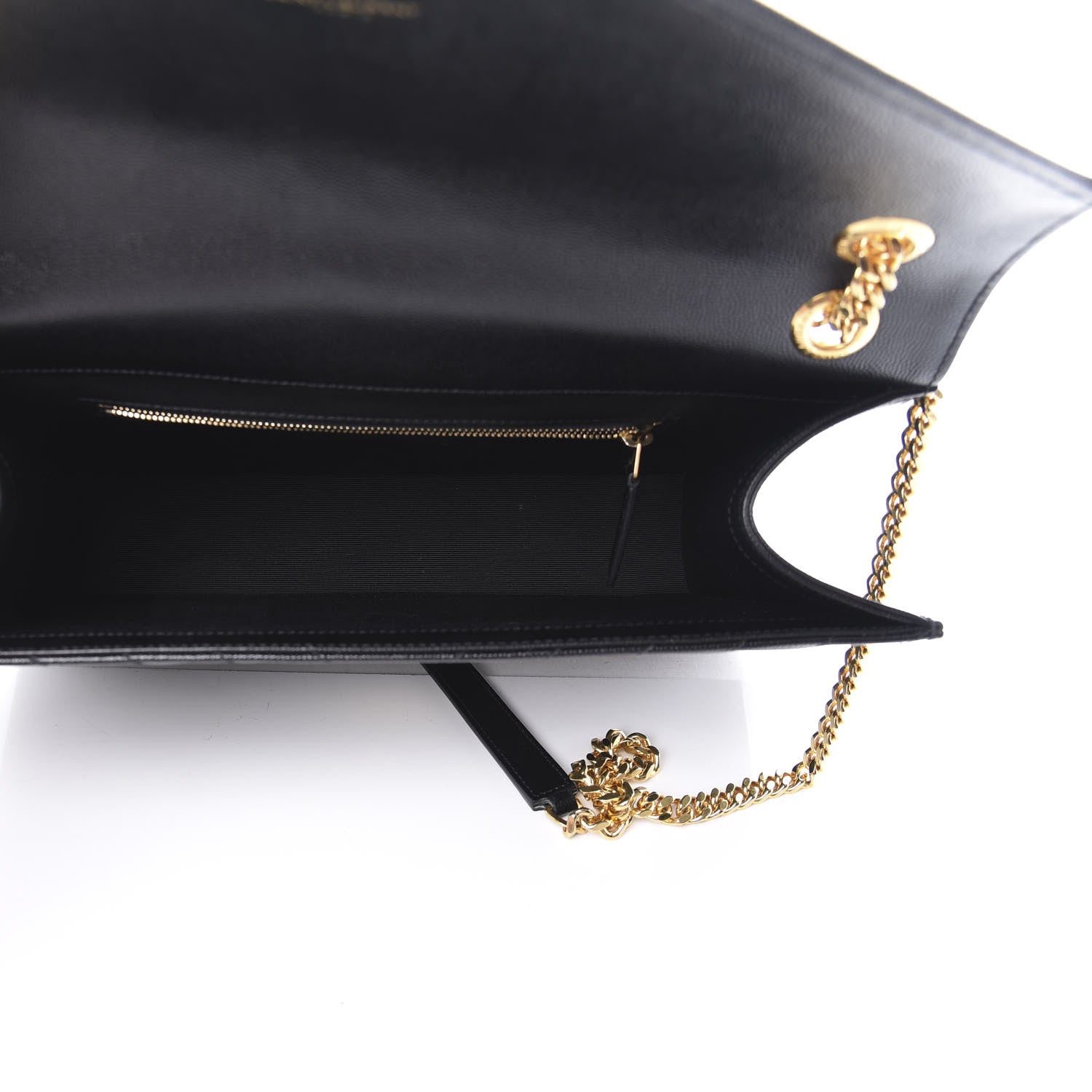Saint Laurent Grain De Poudre Matelasse Chevron Large Monogram Satchel Black 5 of 10
