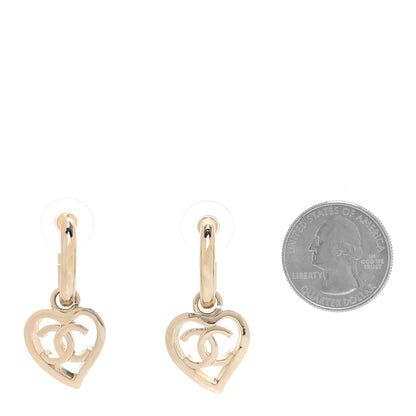 Chanel Metal CC Heart Coco In Love Drop Earrings Gold 2 of 5